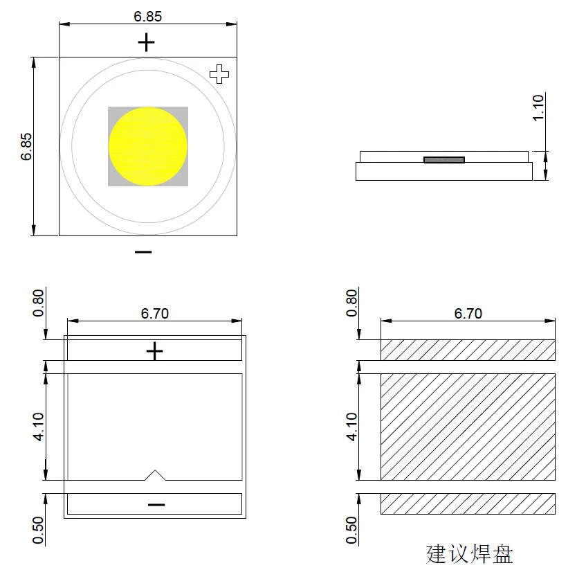 7070 smd led white color 6vdc 8A 50w for led flashlight 7070 smd led white color 6vdc 8A 50w for led flashlight